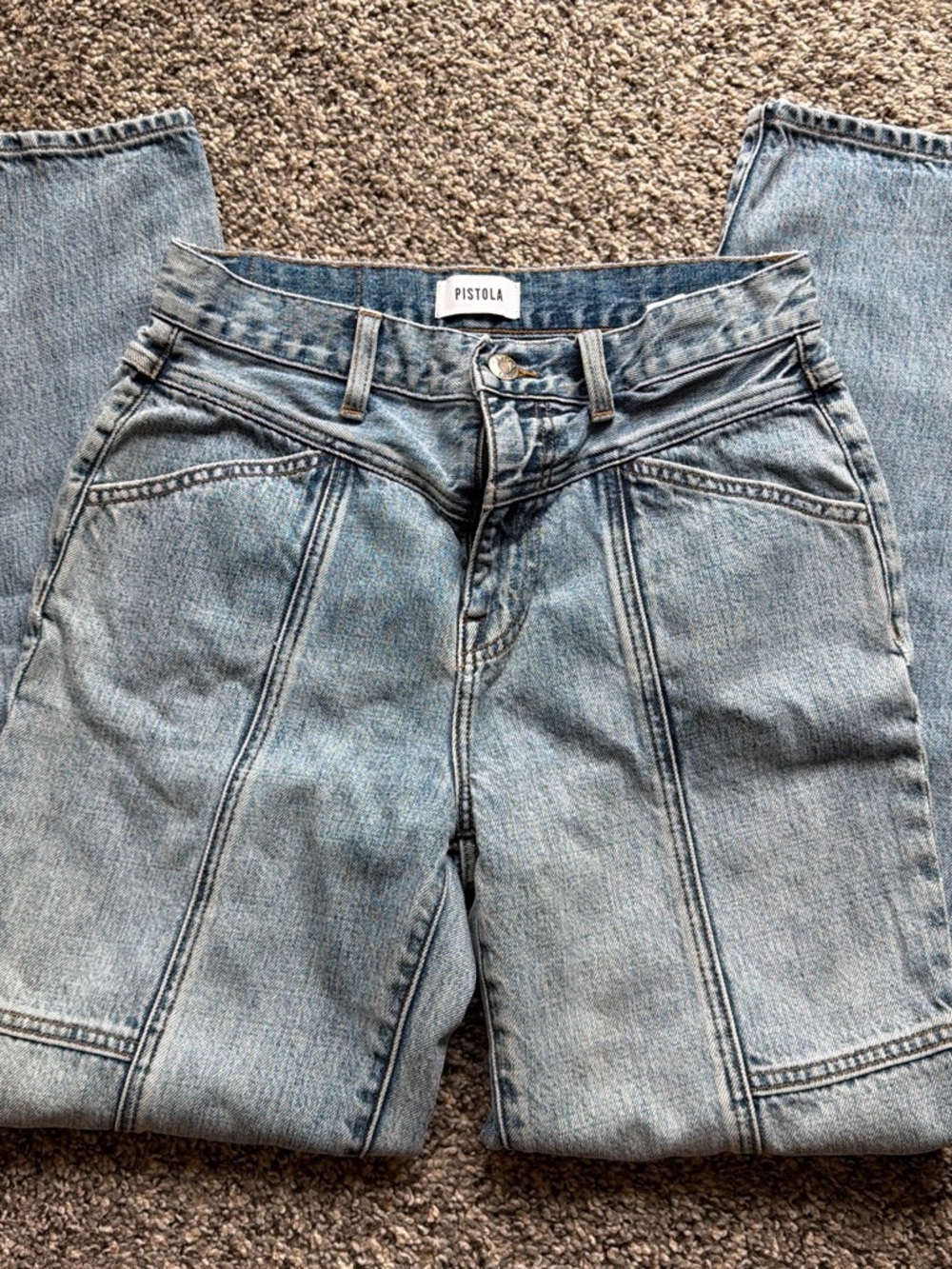 pistola Light Blue High-Rise Paneled Jeans